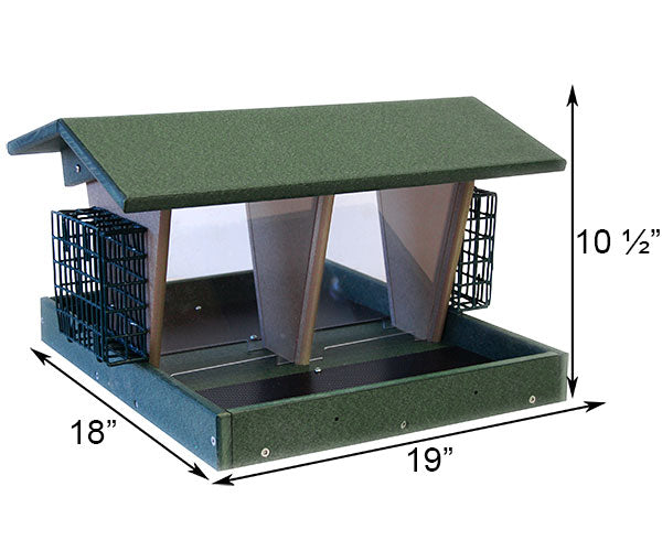 Large Double Hopper Seed and Suet Feeder