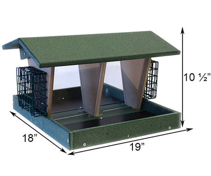 Large Double Hopper Seed and Suet Feeder