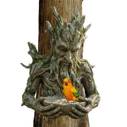 Sculptural Garden Bird Feeder — Modern Tree Design, Balcony Size