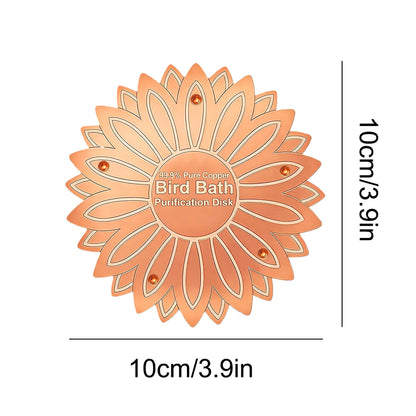 Copper Bird Bath Disk — Keeps Water Clear Without Chemicals