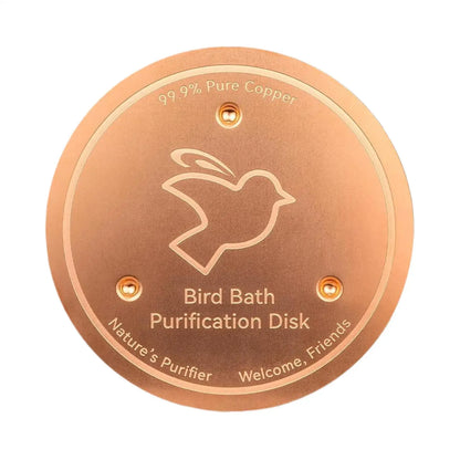 Copper Bird Bath Disk — Keeps Water Clear Without Chemicals