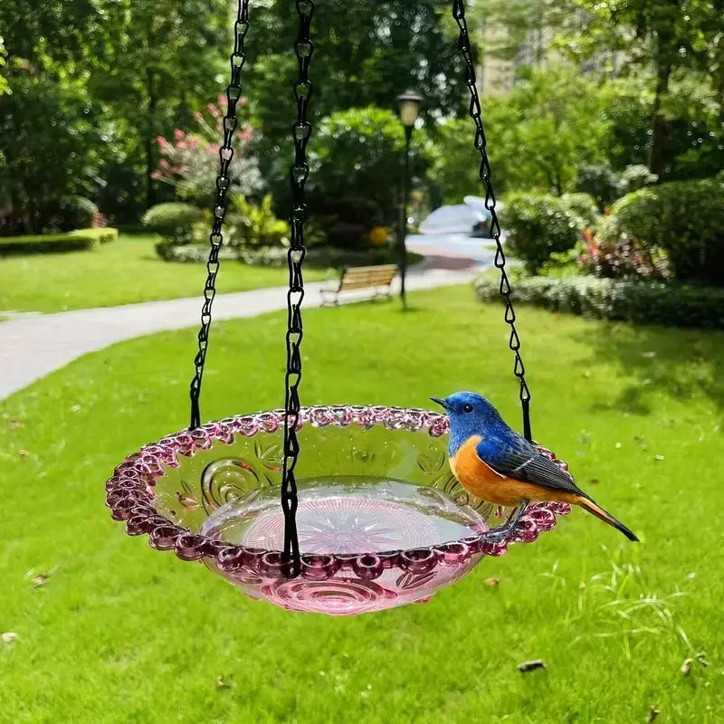 Hanging Bird Bath Bowl — Flower Shape, One or Two Tiers, 4 Colours