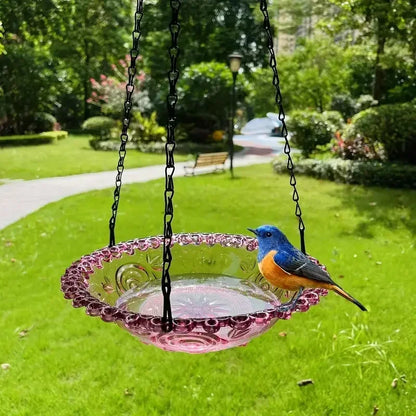 Hanging Bird Bath Bowl — Flower Shape, One or Two Tiers, 4 Colours