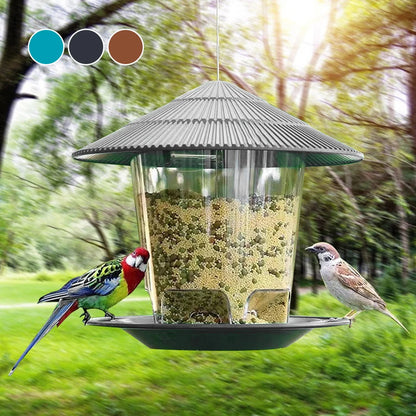 Large Capacity Hanging Bird Feeder — 2.6 lb, Twist-Lock Lid, 3 Colours
