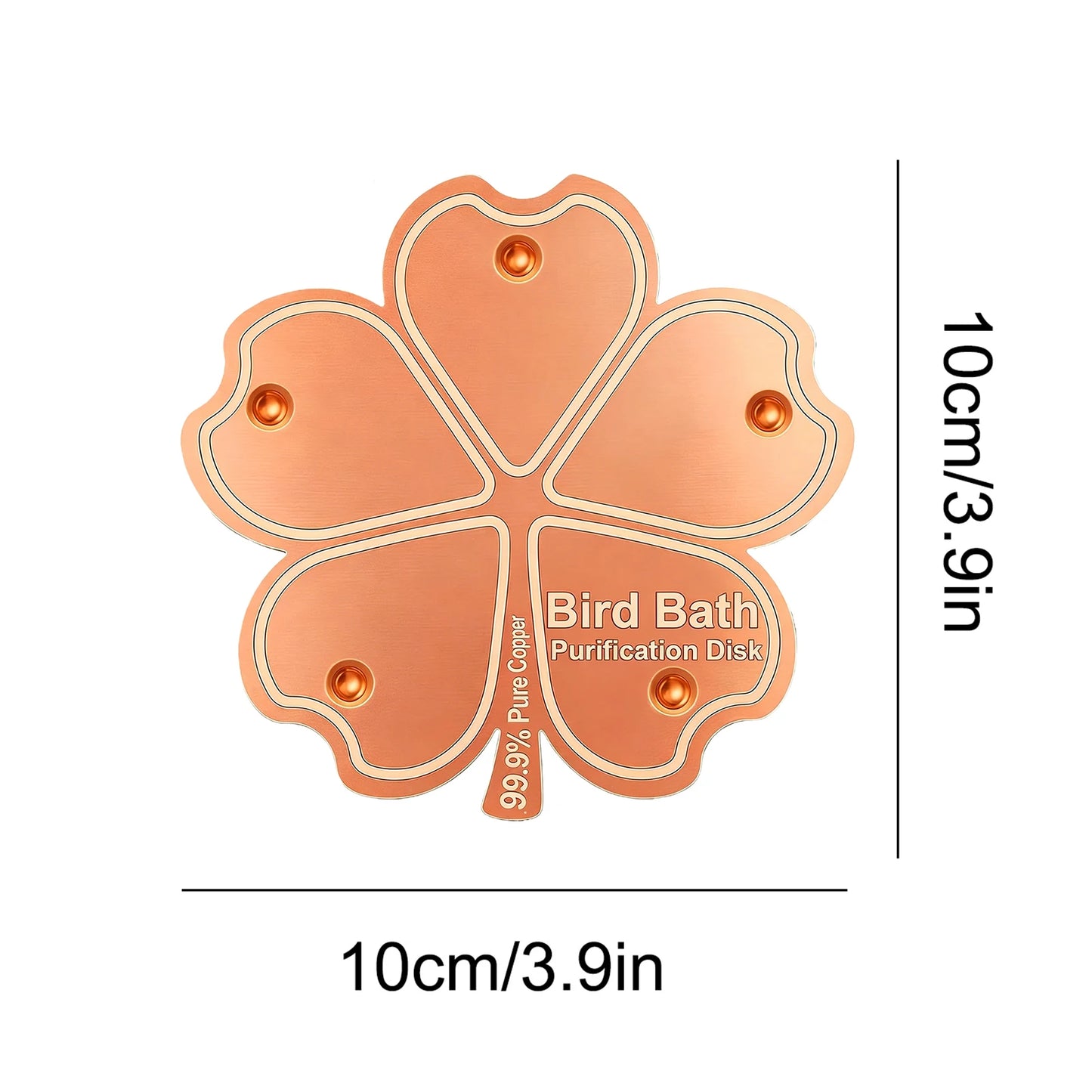 Copper Bird Bath Disk — Keeps Water Clear Without Chemicals