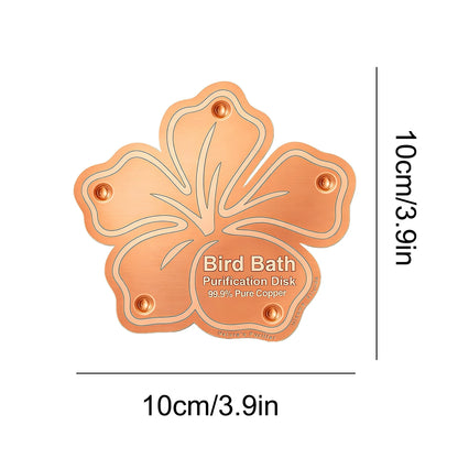 Copper Bird Bath Disk — Keeps Water Clear Without Chemicals