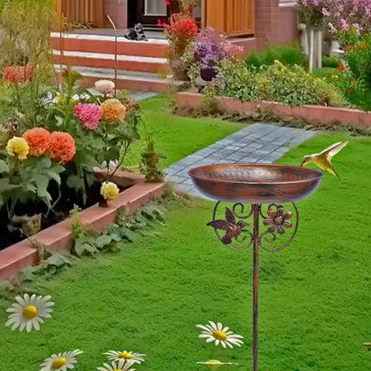 Cast Iron Bird Bath and Feeder — Detachable Garden Bowl