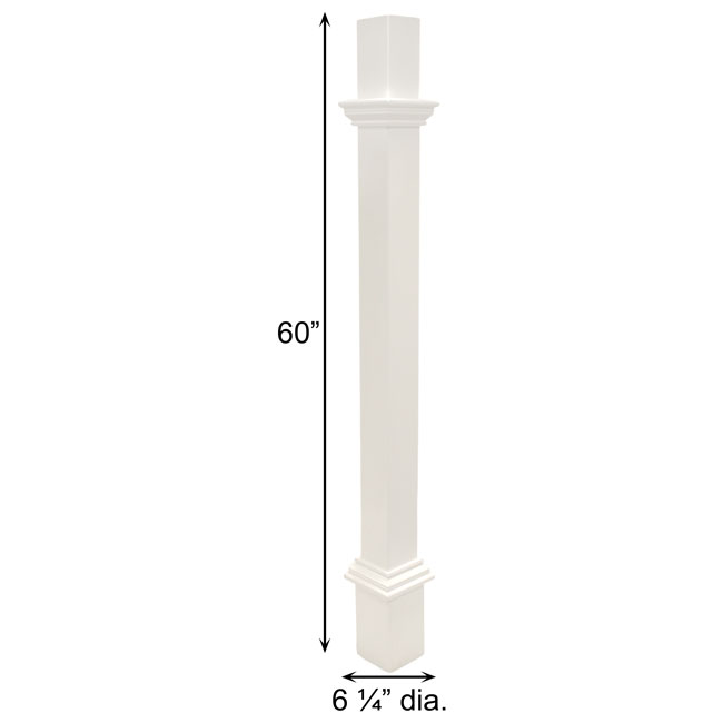 Decorative Mounting Post, White - 5'