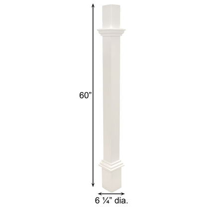 Decorative Mounting Post, White - 5'