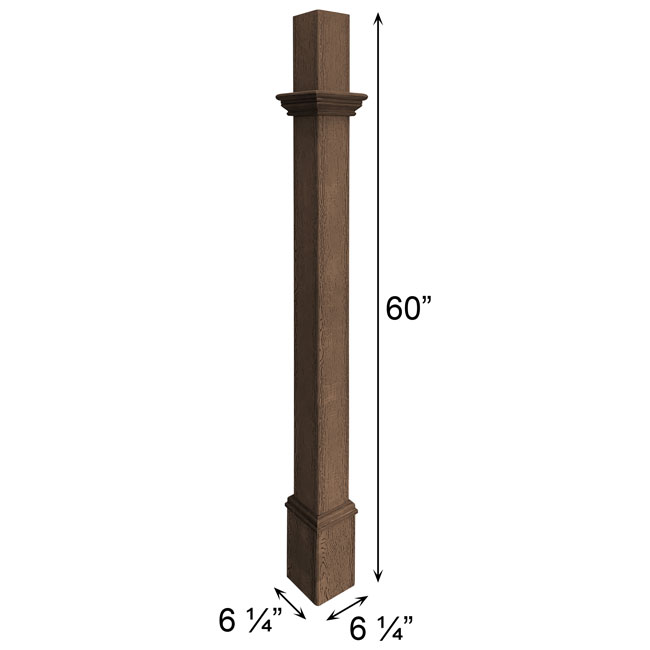 Decorative Mounting Post, Espresso - 5'