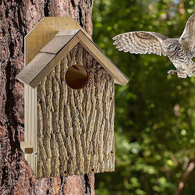 Uncle Dunkel's Bark Clad Screech Owl House
