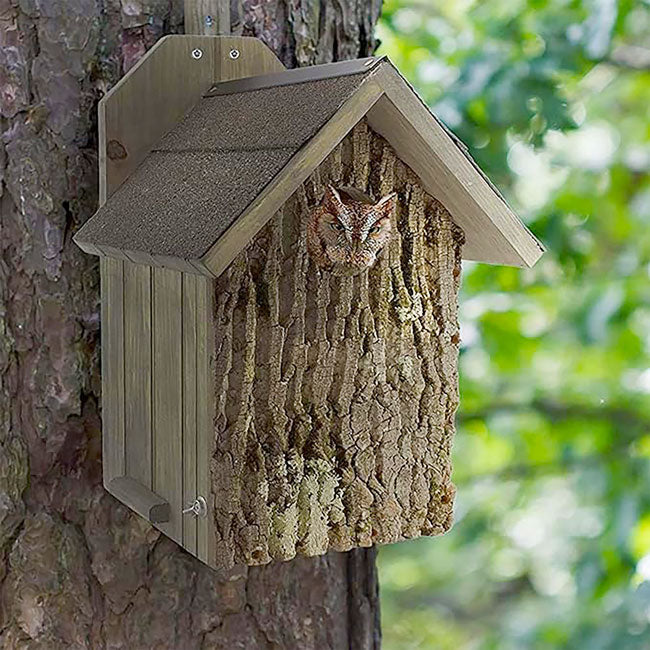 Uncle Dunkel's Bark Clad Screech Owl House