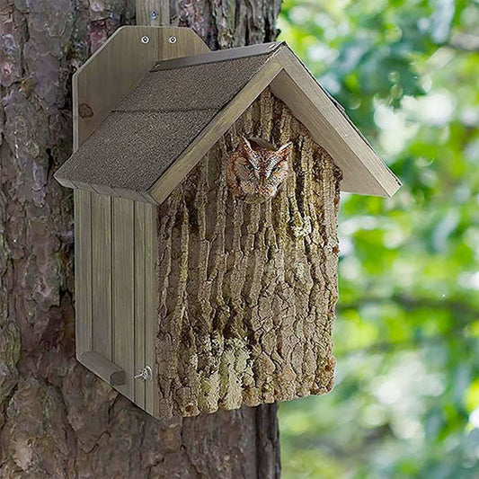 Uncle Dunkel's Bark Clad Screech Owl House