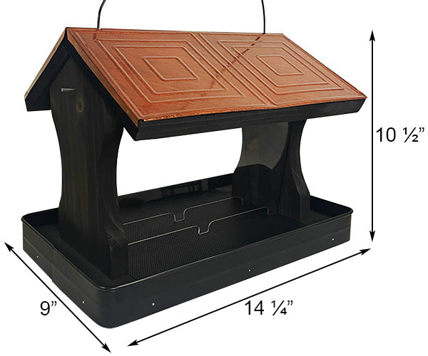 Vintage Tin Panel Roof Hopper Feeder