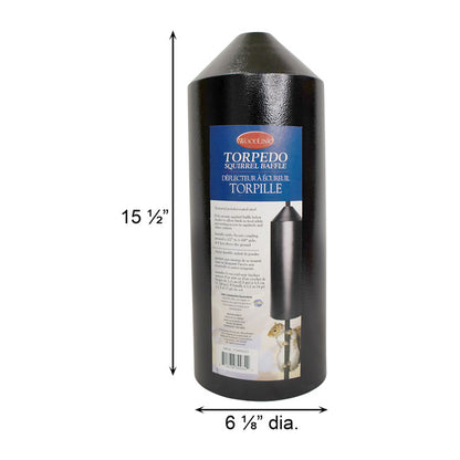 Torpedo Squirrel Baffle, Black, 6" dia.