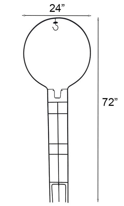 Trellis Hanger with Hummingbird Swing, Black, 72"H