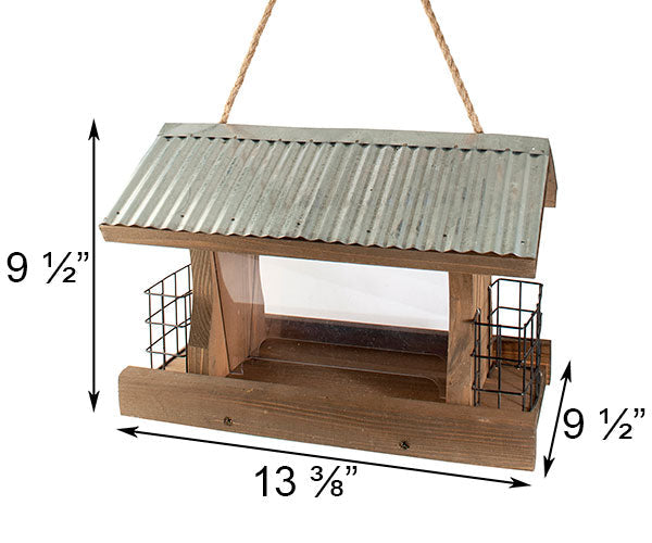 Rustic Farmhouse Ranch Seed and Suet Bird Feeder