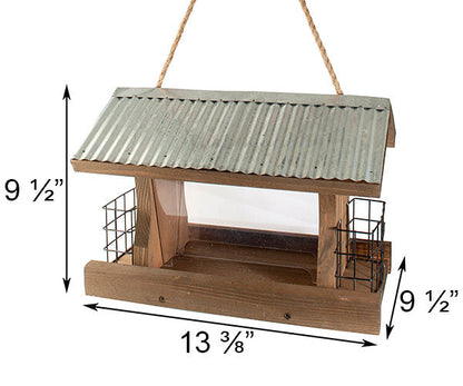 Rustic Farmhouse Ranch Seed and Suet Bird Feeder