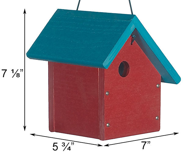 Going Green Sloped Roof Red Wren House