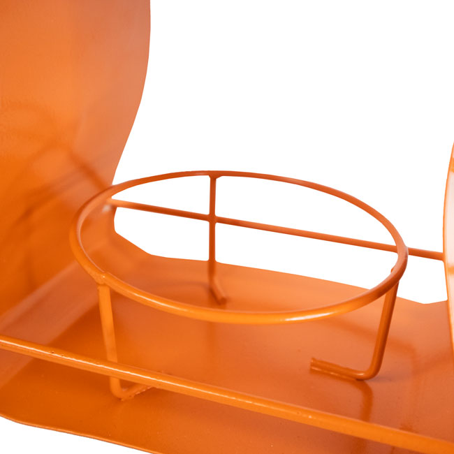 Orange Metal Six Station Oriole Feeder