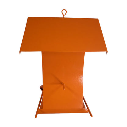 Orange Metal Six Station Oriole Feeder