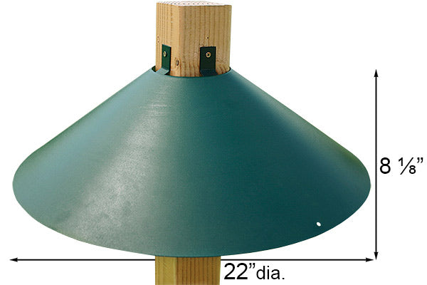 Post Mount Green Squirrel Baffle