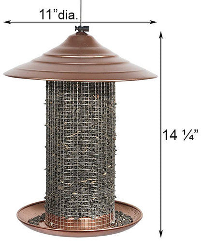 Brushed Copper Sunflower Seed Bird Feeder