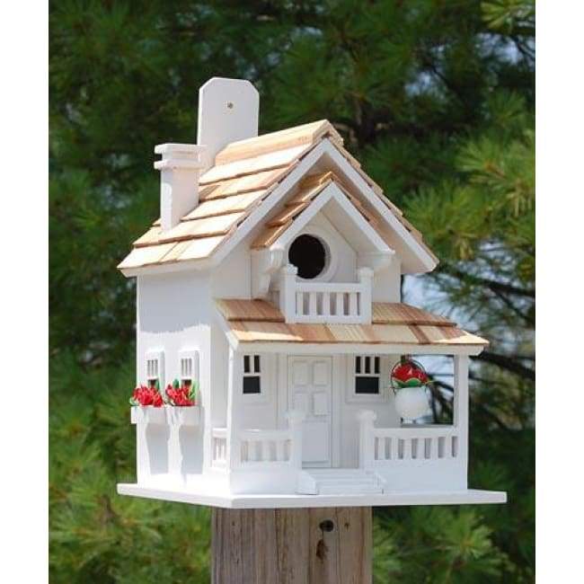 Backyard Cottage Bird House, White