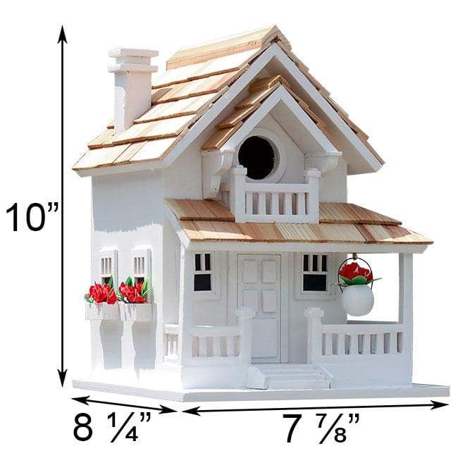 Backyard Cottage Bird House, White