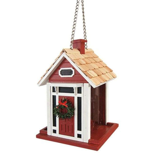 Christmas Cottage Holiday Bird Feeder, Red - BIRDLOVER