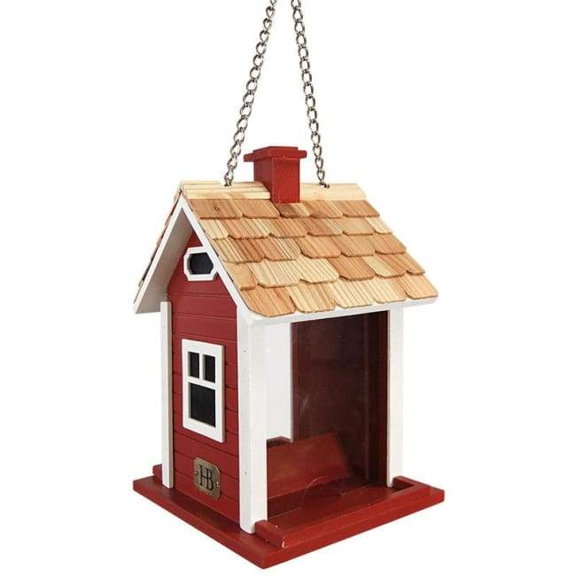 Christmas Cottage Holiday Bird Feeder, Red