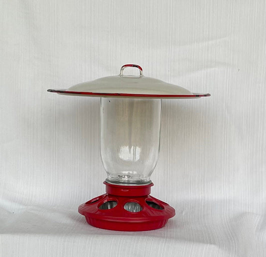 Birdfeeder quart capacity birdfeeder red and white birdfeeder - BIRDLOVER