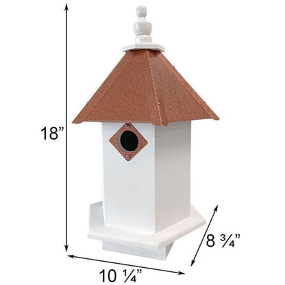Bluebird Hexagonal Bird House with Hammered Copper Colored Roof