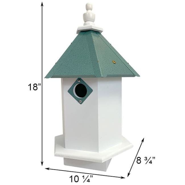 Bluebird Hexagonal Bird House with Verdigris Roof