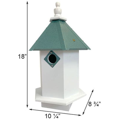 Bluebird Hexagonal Bird House with Verdigris Roof