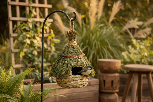 Boho Woven Birdhouse Outdoor Garden Nesting Hut - BIRDLOVER