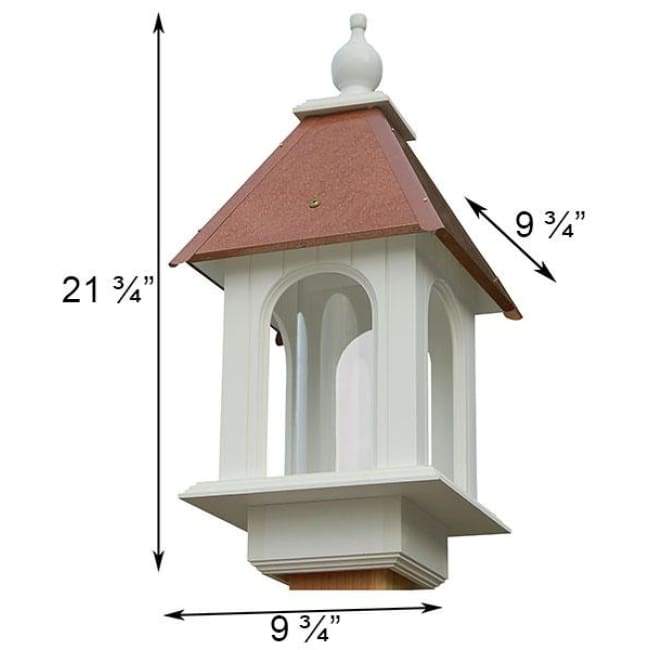Camellia Bird Feeder with Hammered Copper Colored Metal Roof