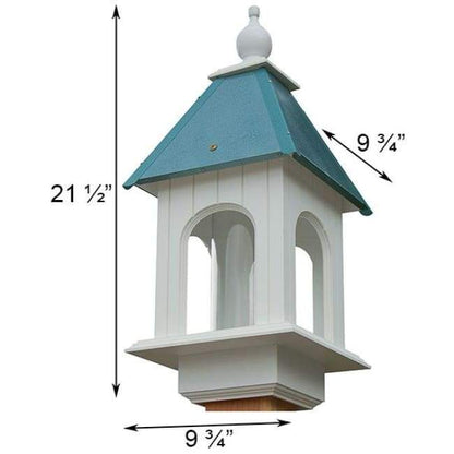 Camellia Bird Feeder with Verdigris Roof