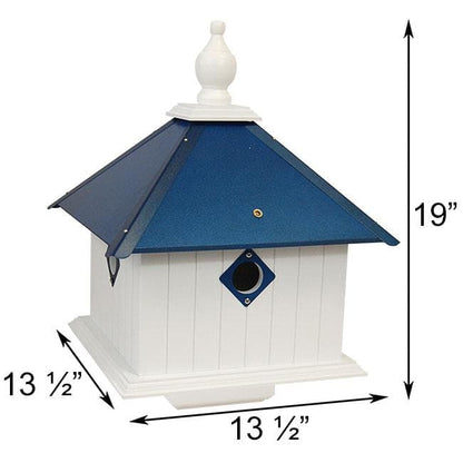 Carriage Bird House with Cobalt Blue Roof
