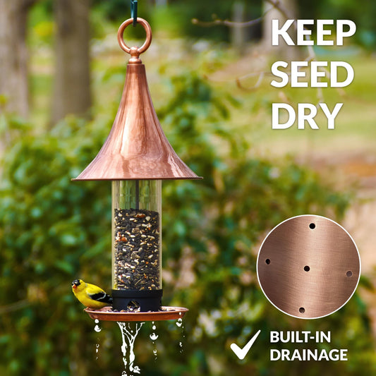 Castella Turret - Inspired Pure Copper Bird Feeder - BIRDLOVER