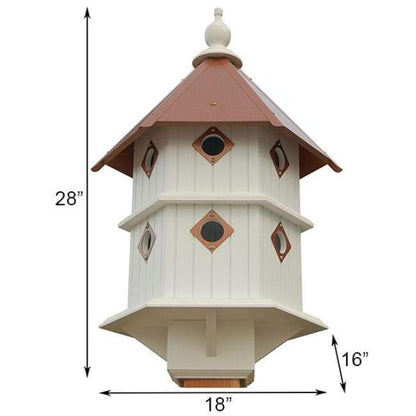 Chateau Bird House with Hammered Copper Colored Metal Roof