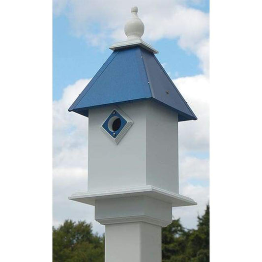 Classic Bluebird House with Cobalt Blue Roof - BIRDLOVER