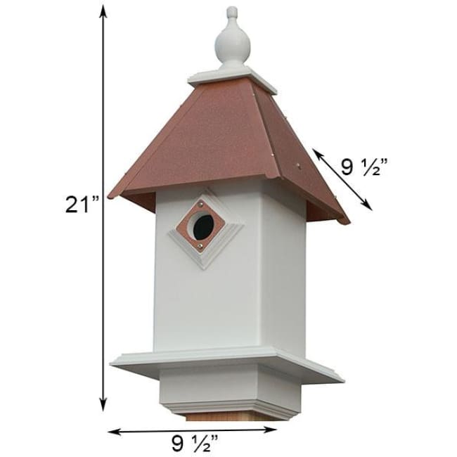 Classic Bluebird House with Hammered Copper Colored Metal Roof