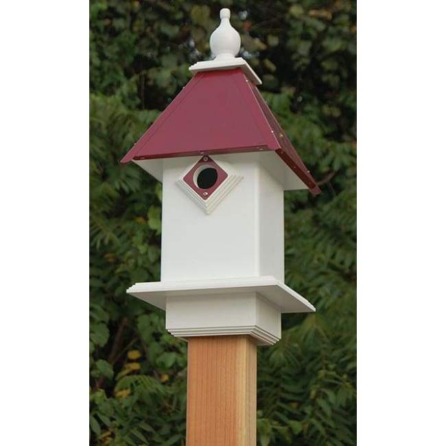 Classic Bluebird House with Merlot Red Roof