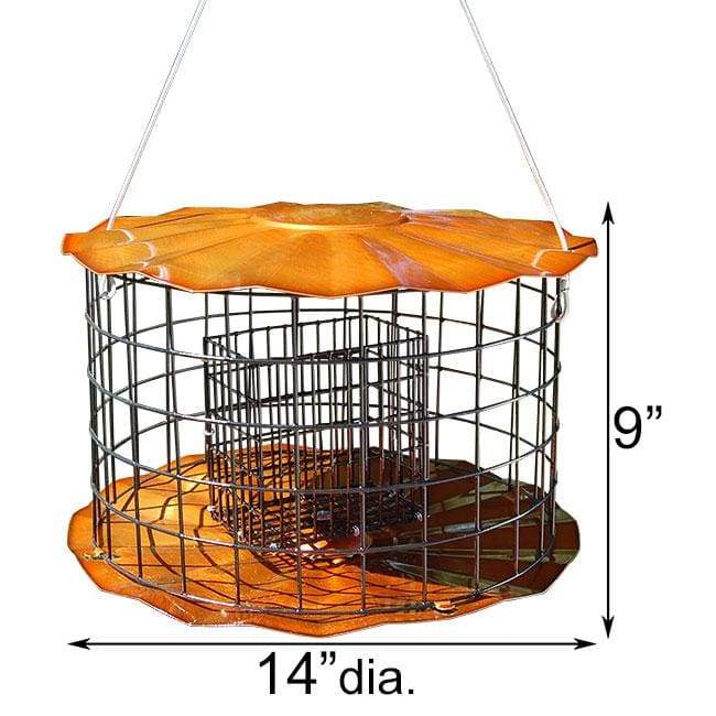 Caged Double Suet Feeder, Copper Colored