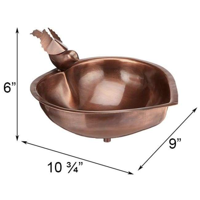 Copper Colored Heart Shaped Bird Bath
