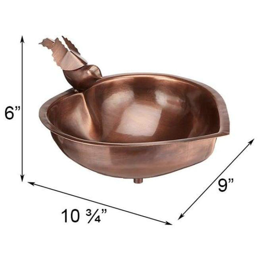 Copper Colored Heart Shaped Bird Bath - BIRDLOVER