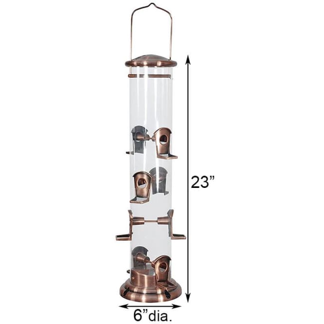Copper Mega Tube Bird Feeder