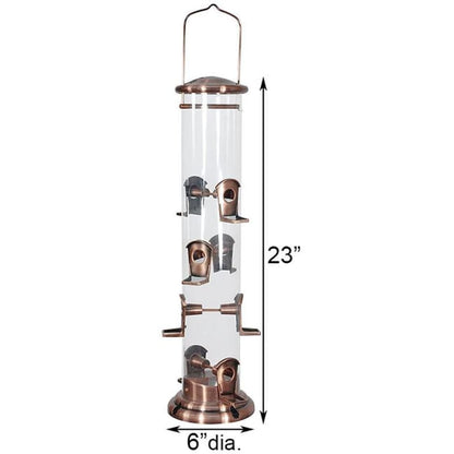 Copper Mega Tube Bird Feeder