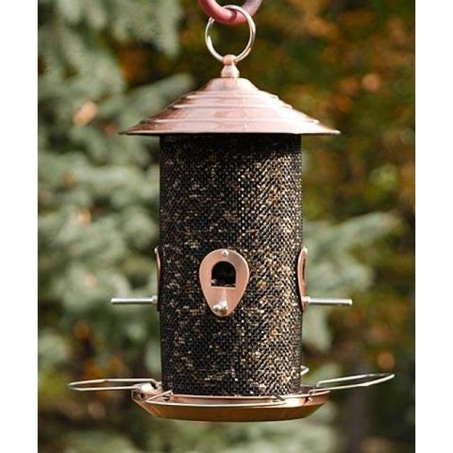 Copper Colored Mixed Seed Mesh Bird Feeder